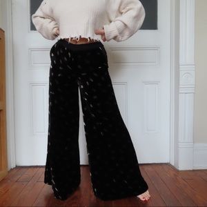 Anthropology Elevenses wide leg velvet pants